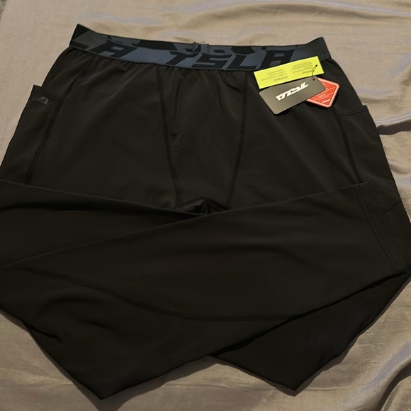 TSLA Men's Compression Pants, Cool Dry Workout Running Leggings with Pockets - Picture 9 of 11